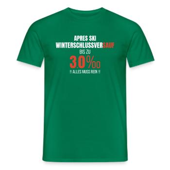 Apre Ski Party Promille Winter Saufen - Männer T-Shirt - Kelly Green - Vorne - AI Model Male 178 dark (178cm)