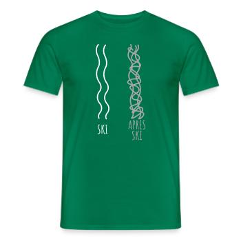 Ski Funny Après Ski party - T-shirt homme - vert - Devant - AI Model Male 178 dark (178cm)