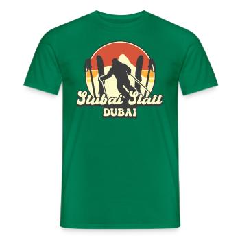 Ski Stubai Stubaital Tirol Alpen Skifahrer - Männer T-Shirt - Kelly Green - Vorne - AI Model Male 178 dark (178cm)
