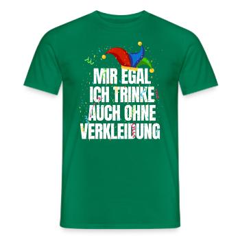 Mir Egal Ich Trinke Auch Ohne Kostüm Party - Männer T-Shirt - Kelly Green - Vorne - AI Model Male 178 dark (178cm)