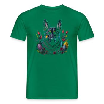Pâques Printemps Berger allemand - T-shirt homme - vert - Devant - AI Model Male 178 dark (178cm)