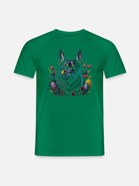 Easter Spring German Shepherd Dog - Men's T-Shirt - kelly green