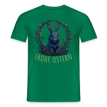 Kaninchen mit Ostereiern & Frühlingsblumen Ostern - Männer T-Shirt - Kelly Green - Vorne - AI Model Male 178 dark (178cm)