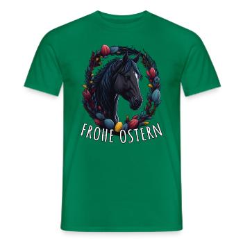 Reiten mit süßes Pferd Frohe Ostern - Männer T-Shirt - Kelly Green - Vorne - AI Model Male 178 dark (178cm)