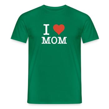 I Love Mom Mutter Muttertagsgeschenk - Männer T-Shirt - Kelly Green - Vorne - AI Model Male 178 dark (178cm)