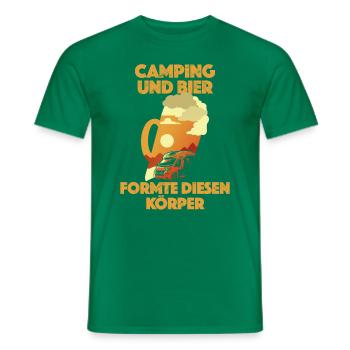 Lustiger Wohnmobil Spruch Camping und Bier - Männer T-Shirt - Kelly Green - Vorne - AI Model Male 178 dark (178cm)