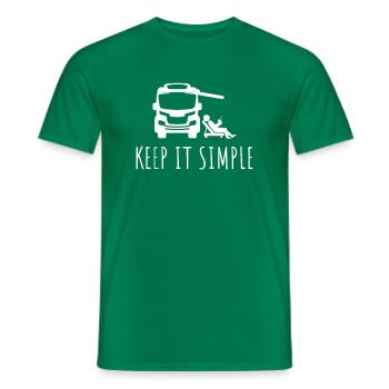 Camping camper Keep it Simple Camping - Men's T-Shirt - kelly green - Front - AI Model Male 178 dark (178cm)