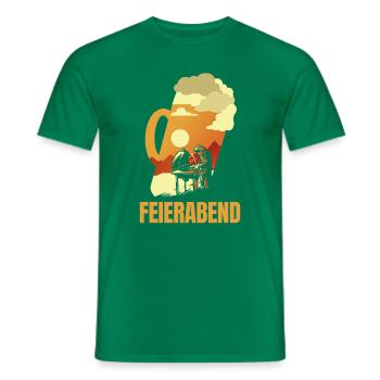Grillen und Bier BBQ Grillen Feierabend Griller - Männer T-Shirt - Kelly Green - Vorne - AI Model Male 178 dark (178cm)