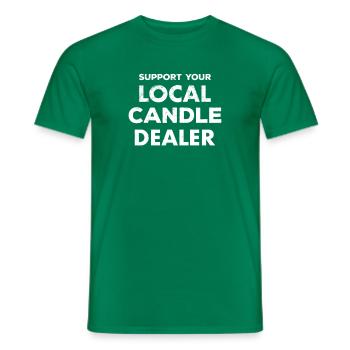 Distributeur local de bougies Funny Candle Making - T-shirt homme - vert - Devant - AI Model Male 178 dark (178cm)