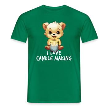 Niedlicher Hund mit einer Kerze - Männer T-Shirt - Kelly Green - Vorne - AI Model Male 178 dark (178cm)