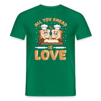 Kawaii Baker Alles was du knetest ist Liebe Backen - Männer T-Shirt - Kelly Green - Vorne - AI Model Male 178 dark (178cm)