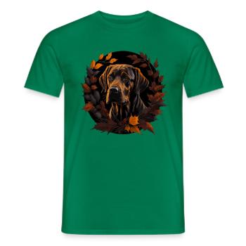 Labrador Retriever Hund Im Herbst Herbstblätter - Männer T-Shirt - Kelly Green - Vorne - AI Model Male 178 dark (178cm)