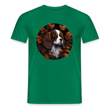 Cavalier King Charles Spaniel Dog en automne - T-shirt homme - vert - Devant - AI Model Male 178 dark (178cm)