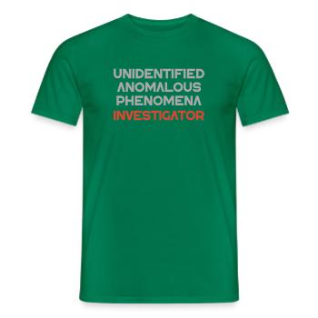 Uap Expert Alien Hunter Ufo - Men's T-Shirt - kelly green - Front - AI Model Male 178 dark (178cm)