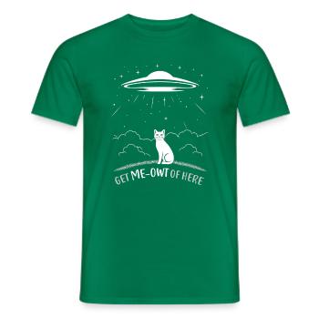 OVNI Chat J’aime les extraterrestres OVNI - T-shirt homme - vert - Devant - AI Model Male 178 dark (178cm)