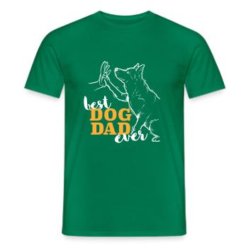 Meilleur papa husky sibérien - T-shirt homme - vert - Devant - AI Model Male 178 dark (178cm)