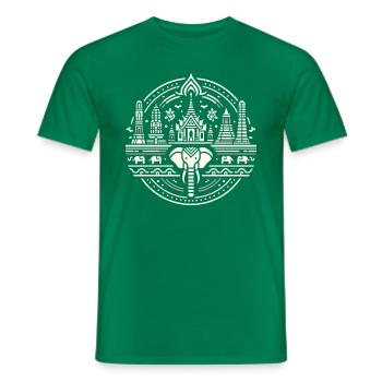Pagode spirituelle thaïlandaise pour éléphants Thaïlande - T-shirt homme - vert - Devant - AI Model Male 178 dark (178cm)