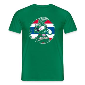 Drôle Muay Thai Boxe Monitor Lizzard Boxe - T-shirt homme - vert - Devant - AI Model Male 178 dark (178cm)