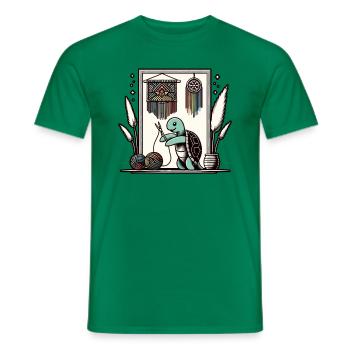 Drôle de macramé tortue artiste macramé - T-shirt homme - vert - Devant - AI Model Male 178 dark (178cm)