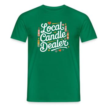 marchand de bougies local drôle de fabrication de bougies - T-shirt homme - vert - Devant - AI Model Male 178 dark (178cm)