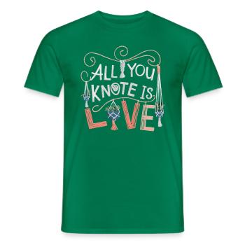 Citation amusante en macramé pour les amateurs de macramé boho - T-shirt homme - vert - Devant - AI Model Male 178 dark (178cm)