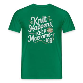 Citation amusante en macramé pour les amateurs de macramé boho - T-shirt homme - vert - Devant - AI Model Male 178 dark (178cm)