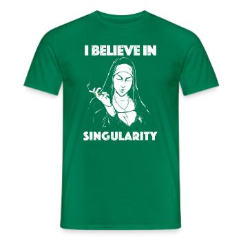 ai quote I believe in the singularity - Men's T-Shirt - kelly green - Front - AI Model Male 178 dark (178cm)