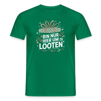 Bin Nur Hier Um Zu Looten Weihnachten Gamer - Männer T-Shirt - Kelly Green - Vorne - AI Model Male 178 dark (178cm)