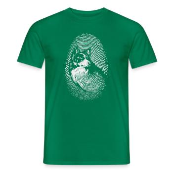 Border Collie Fingerabdruck Design Kreativ Border - Männer T-Shirt - Kelly Green - Vorne - AI Model Male 178 dark (178cm)