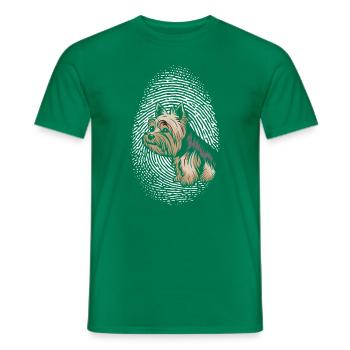 Yorkshire Terrier Empreinte digitale Design Créatif - T-shirt homme - vert - Devant - AI Model Male 178 dark (178cm)