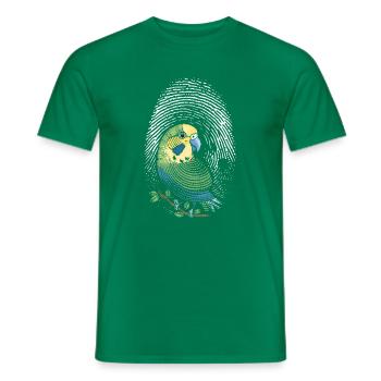 Parakeet Fingerprint Creative Parakeet - Men's T-Shirt - kelly green - Front - AI Model Male 178 dark (178cm)