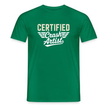 Certifié Crash Artist Funny RC Plane - T-shirt homme - vert - Devant - AI Model Male 178 dark (178cm)
