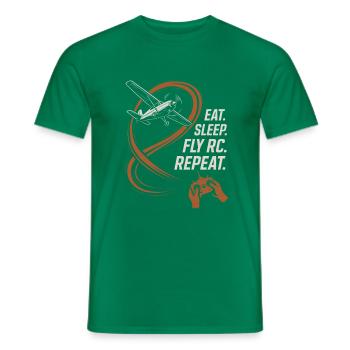 Funny Rc Airplane Saying Fly Rc - Men's T-Shirt - kelly green - Front - AI Model Male 178 dark (178cm)