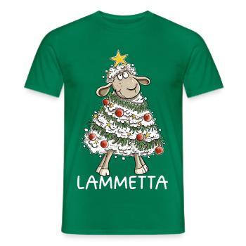 Lammetta Schaf I Weihnachten Lametta Wortspiel - Männer T-Shirt - Kelly Green - Vorne - AI Model Male 178 dark (178cm)