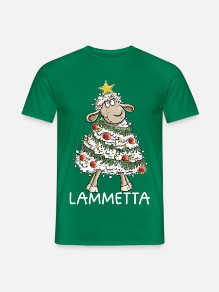 Lammetta Schaf I Weihnachten Lametta Wortspiel - Männer T-Shirt - Kelly Green