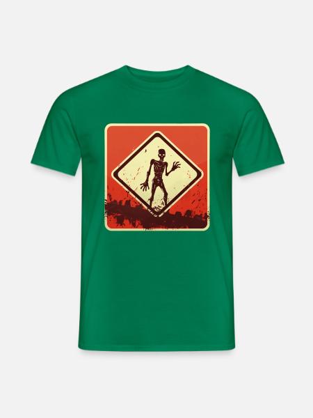 Halloween Zombieschild - Männer T-Shirt - Kelly Green