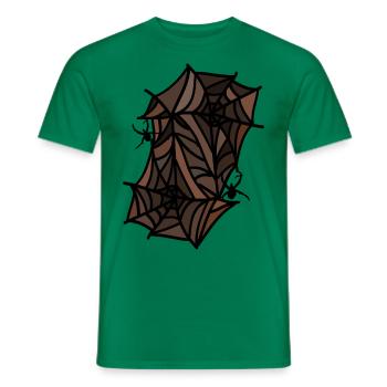 araignées toiles d’araignées - T-shirt homme - vert - Devant - AI Model Male 178 dark (178cm)