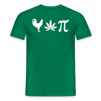 Chicken Pot Pi Marihuana Unkraut Stoner Pi Daylust - Männer T-Shirt - Kelly Green - Vorne - AI Model Male 178 dark (178cm)