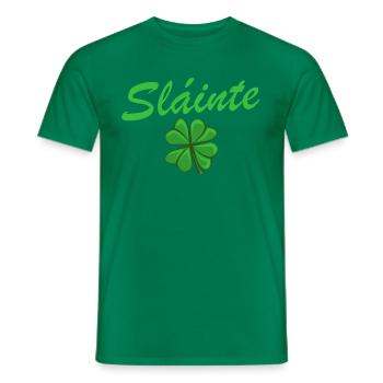 Slainte Shamrock Jubel Salute St. Patrick's Day - Männer T-Shirt - Kelly Green - Vorne - AI Model Male 178 dark (178cm)