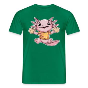 Axolotl mit japanischen Teigtaschen - Männer T-Shirt - Kelly Green - Vorne - AI Model Male 178 dark (178cm)