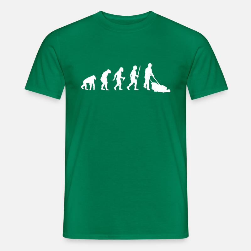 Evolution Rasenmähen Gärtner - Männer T-Shirt - Kelly Green