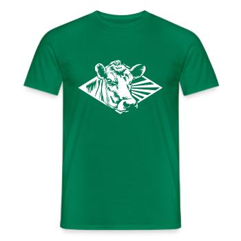 Kuhflüsterer Kuh Schädel Landwirt Bauer - Männer T-Shirt - Kelly Green - Vorne - AI Model Male 178 dark (178cm)