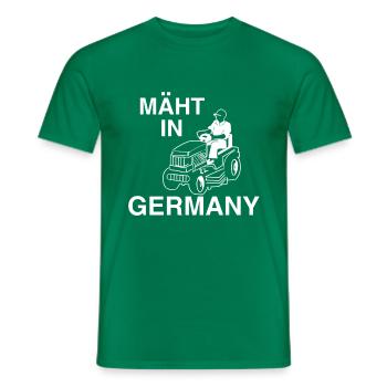 Mäht in Germany Gärtner Rasenmäher Garten - Männer T-Shirt - Kelly Green - Vorne - AI Model Male 178 dark (178cm)