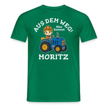 Moritz Vorname Traktor - Männer T-Shirt - Kelly Green - Vorne - AI Model Male 178 dark (178cm)