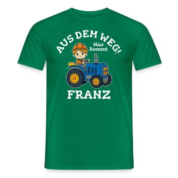 Franz Vorname Traktor - Männer T-Shirt - Kelly Green - Vorne - AI Model Male 178 dark (178cm)