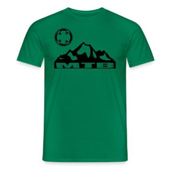 MTB Bike - Men's T-Shirt - kelly green - Front - AI Model Male 178 dark (178cm)