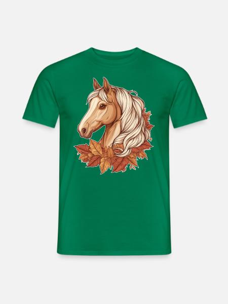 Pferd Herbst - Männer T-Shirt - Kelly Green