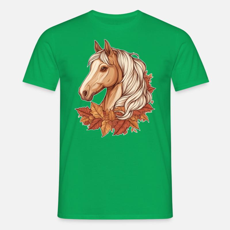 horse Herbst - Men's T-Shirt - kelly green