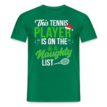 Joueur de tennis de Noël - T-shirt homme - vert - Devant - AI Model Male 178 dark (178cm)