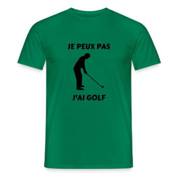 Je peux pas j'ai golf - T-shirt homme - vert - Devant - AI Model Male 178 dark (178cm)